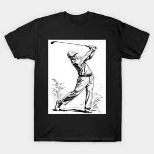 Golf Swing Sketch, Sports T-Shirt